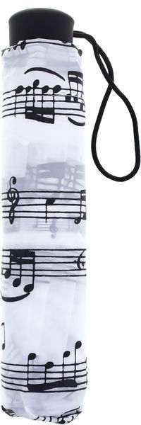 Anka Verlag Mini Umbrella White/Black bianco con note musicali nere