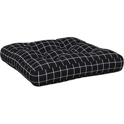 vidaXL Palettenkissen Schwarz Karomuster 58x58x10 cm Oxford-Gewebe