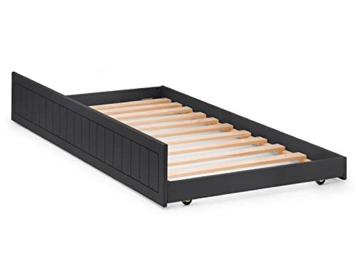 Julian Bowen Maine Einzelbett-Unterbett, 90 cm, Anthrazit Nur Bettgestell, für Matratze 90x190 cm (separat), Rollen, max. 250 kg, passend zur Maine Serie
