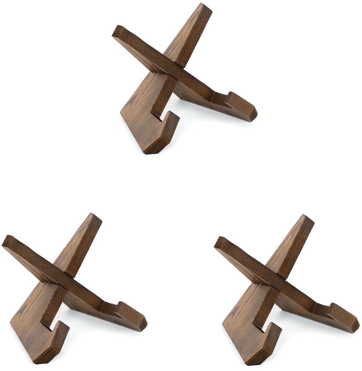 Merkloos Houten Display Stand Set van 3 voor Foto's en Decoratie