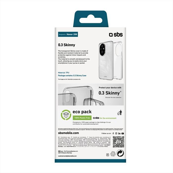 SBS Cover Skinny Honor 200 Teskinho200t-trasparente