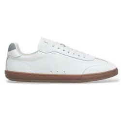 Pepe Jeans für Herren. PMS000064 Ledersneaker Ball Plain gebrochenes Weiß (44), Wohnung, Schnürsenkel, Lässig, Klassisch