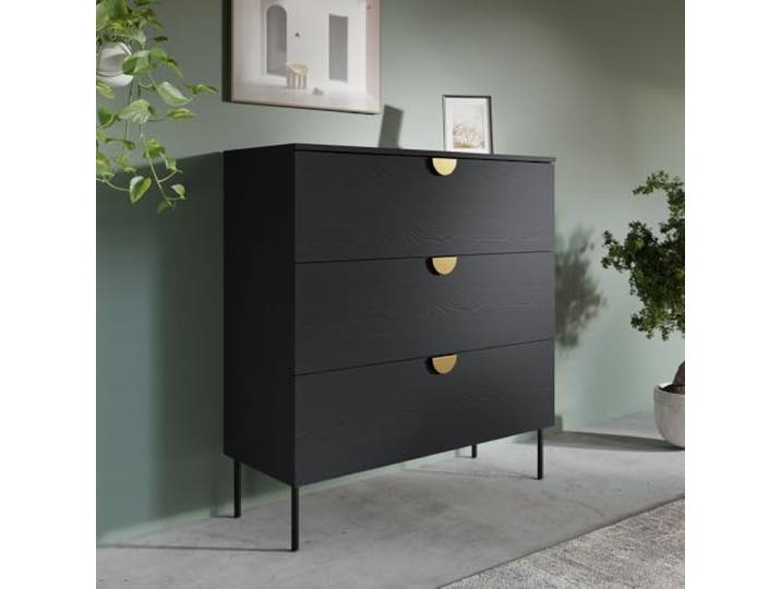 Lomadox Kommode 100 cm in schwarz Sideboard Anrichte Schubladenschrank Wäscheschrank