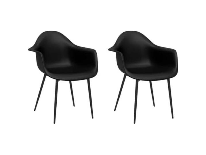 KUTYWEXFM Esszimmerstühle 2er Set Modern Schwarz Küchenstühle Metallbeine Minimalistische Lehnstühle für Küche, Esszimmer oder Homeoffice mit ergonomischer Form und pflegeleichter Oberfläche.