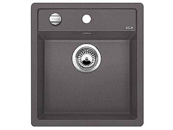BLANCODALAGO 45-F évier encastrable à fleur de plan\, gris rocher\, SILGRANIT®\, pour des meubles sous évier de 45 cm