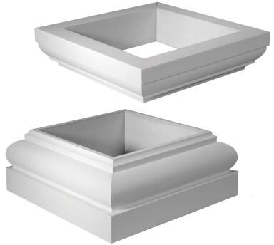 Fypon PVC Square Column Wrap Cap and Base Tuscan - Cap and Base - 6x6