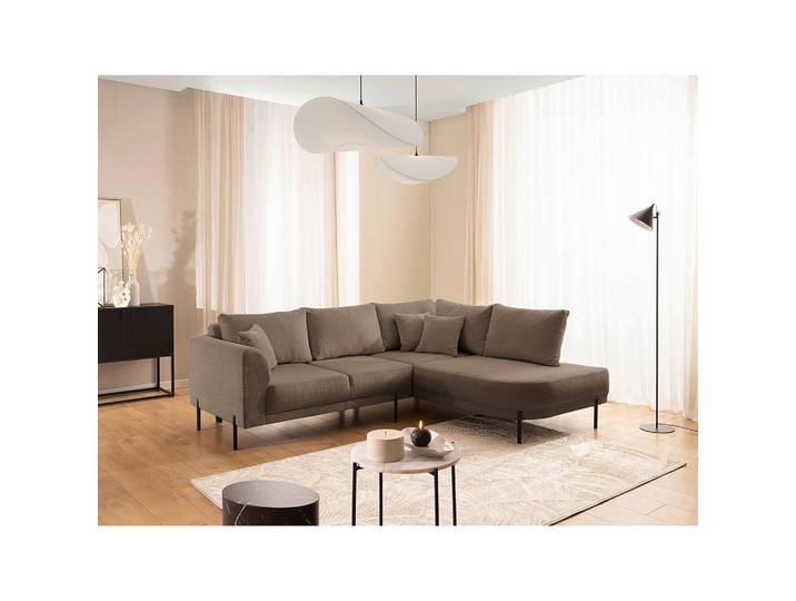 Livetastic Ecksofa Mauris, Taupe, Metall, Kunststoff, 4-Sitzer, Füllung: Komfortschaum, Silikon,Komfortschaum, Silikon, L-Form, rechts montierbar, 233x200 cm, Armteil links, Wohnzimmer, Sofas & Couches, Wohnlandschaften, Ecksofas