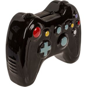 Out-of-the-Blue Spardose Controller, schwarz, für Kinder, mit Deckeverschluss, aus Keramik, 16 x 13 x 3 cm