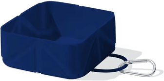 Inspire Picks FoldEase Collapsible Pet Travel Bowl Portable Silicone Dog & Cat Food & Water Bowl navy