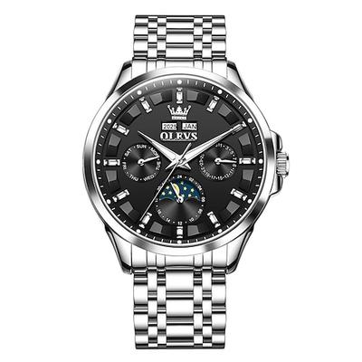 OLEVS 7070 Herren Uhr Automatische Mechanische Uhr Wasserdicht Edelstahl Uhren Geschenk für Männer Luxus Mondphasen Uhr