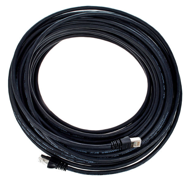 TelegÃ¤rtner CAT6A Patchkabel 20m, SW nero