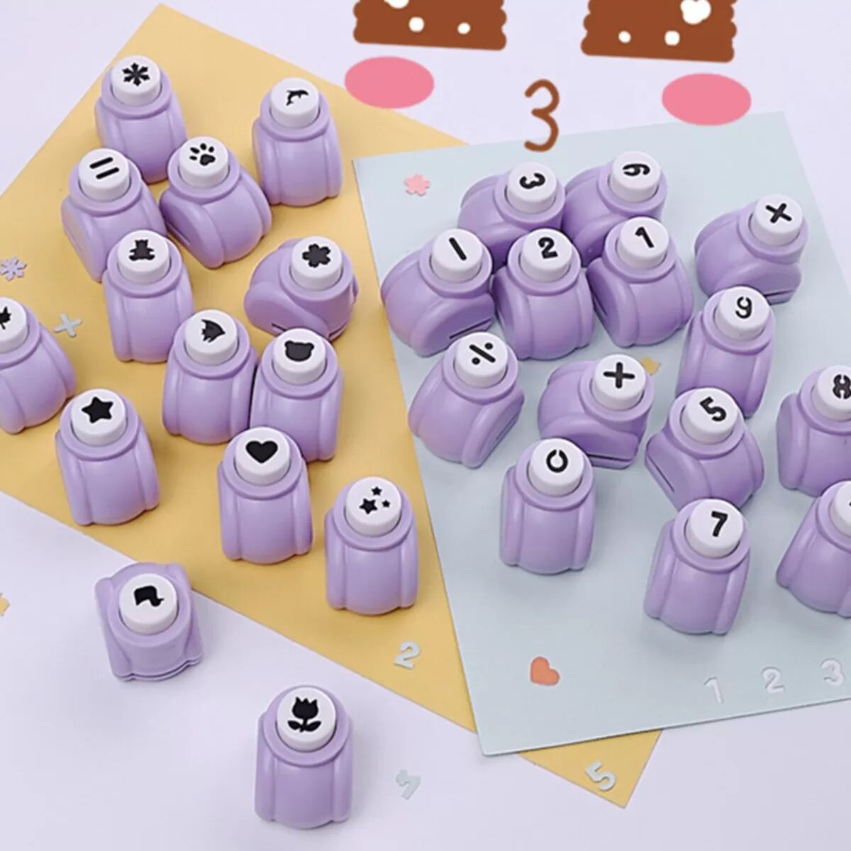 INF Ensemble 11 pièces de perforatrices papier violettes - formes assorties, lames métalliques 1cm pour scrapbooking et cartes