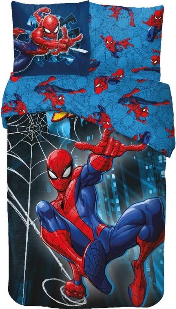 Marvel Spiderman Dekbedovertrek voor kinderen - 140 x 200 cm - 100% Katoen - Eenpersoons