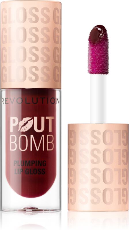 Revolution Pout Bomb lip gloss with magnifying effect shade Jelly Berry Mauve 4.6 ml