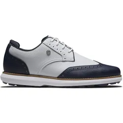 FootJoy Traditions Spikeless Wing Tip Damengolfschuh White-Navy - 37