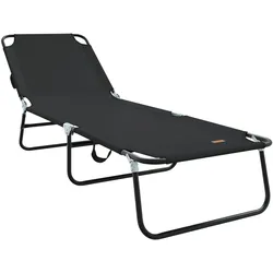 vidaXL Klappliege Tragbar Schwarz 600D Oxford-Gewebe