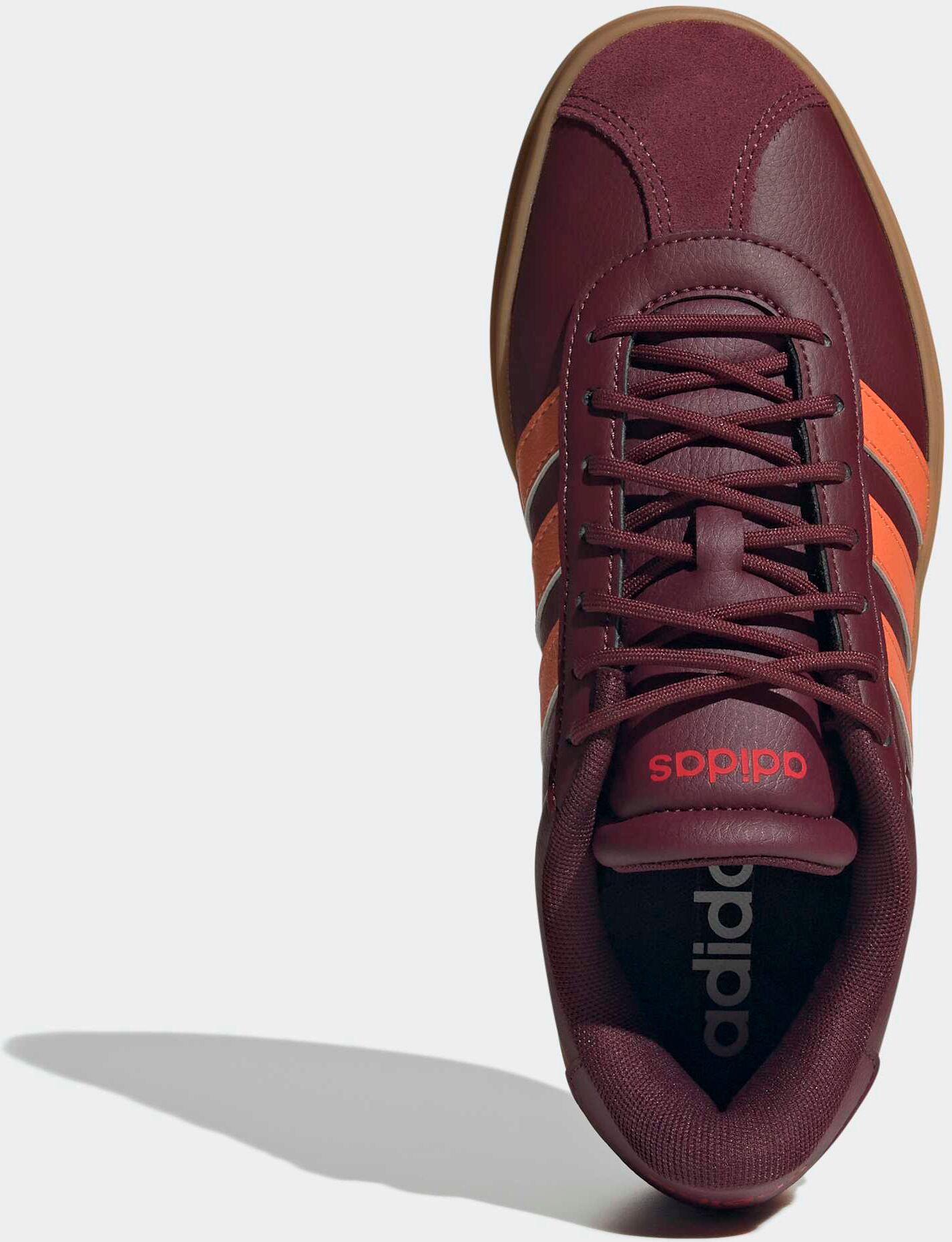 Plateausneaker ADIDAS SPORTSWEAR "VL COURT BOLD", Damen, Gr. 39, braun (maroon, dusky orange, pure ruby), Leder, Synthetik, Schuhe Plateausneaker, inspiré du design adidas gazelle bold maroon, dusky orange, pure ruby 39