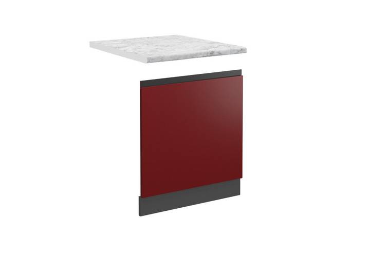 Vicco Frontblende R-Line Rot 60 cm J-Shape, AP Marmor, Rot, Anthrazit, Holzwerkstoff, Rechteckig, 60x57.2x60 cm, Küchen, Küchenmöbel, Küchenschränke, Küchenunterschrank