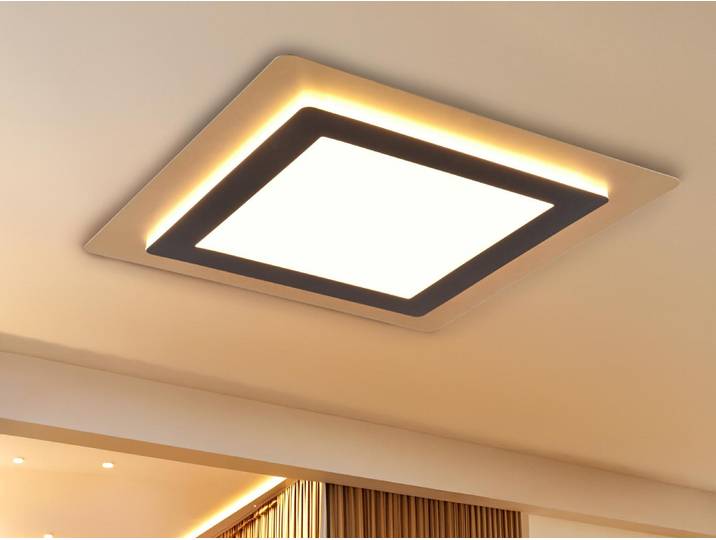 Trio Leuchten LED Deckenleuchte Morgan 641510280, Metall Schwarz matt/Goldfarbig
