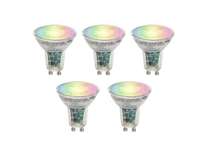 Lot de 5 ampoules LED GU10 50 intelligentes transparentes RGBW