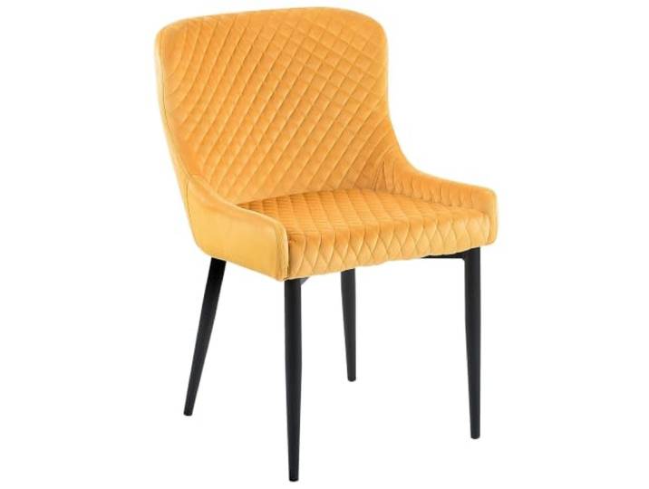 Beliani Eleganter Stuhl im 2er Set mit luxuriöser Ausstrahlung in edlem Gelb aus Samtstoff Solano