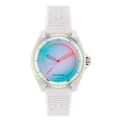 Solaruhr ADIDAS ORIGINALS "PROJECT FOUR SOLAR", weiß (weiß, weiß), Armbanduhren, Damen, weiß, Quarzuhr, Armbanduhr, Herrenuhr, Damenuhr, Resinarmband