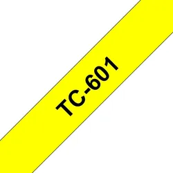 Brother TC-601 Etiketten erstellendes Band Schwarz auf gelb