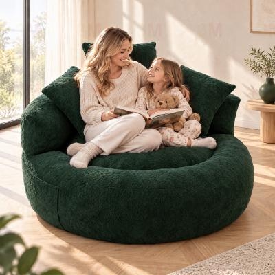 Kodotan sofa 5FT Ultra Cozy Round Memory Foam Sofa,Oversized Floor Bean Bag Chair with 3 Matching Pillows,Ergonomic Comfy Lazy Lounge Chair