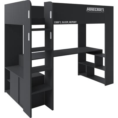 Hochbett PHOENIX, schwarz, B:96cm H:181cm L:226,5cm, Hochbetten, Hochbett