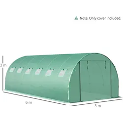 Outsunny Polyethylenfolie 6x3x2m Ersatzfolie mit 12 Fenster für Folientunnel