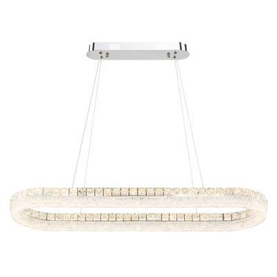 GLOBO LIGHTING Hängeleuchte "LAUREL", silber (verchromt), 1, H: 120cm, 1 Stk., Leuchten, Verchromte Hängeleuchte mit Acryl und Glaskristallen, dimmbar, Hängeleuchte