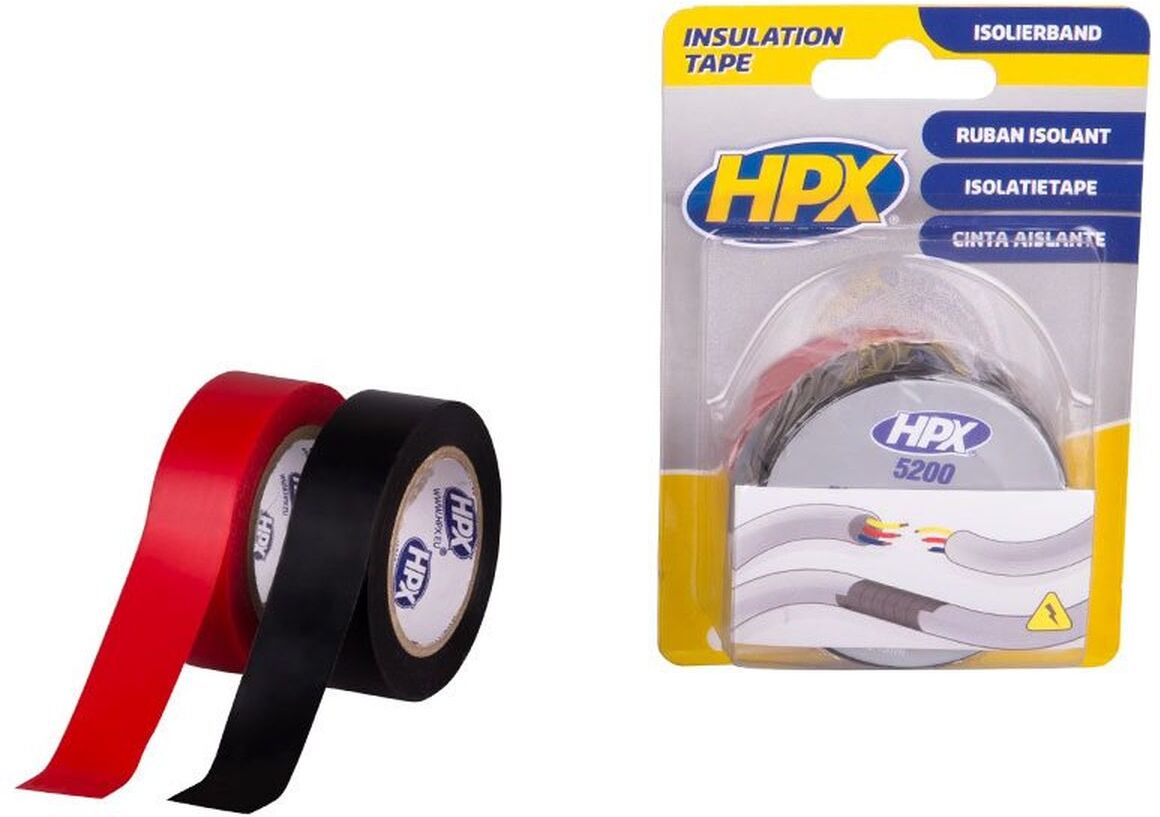 Nastro isolante in PVC HPX - nero + rosso 19mm x 10m