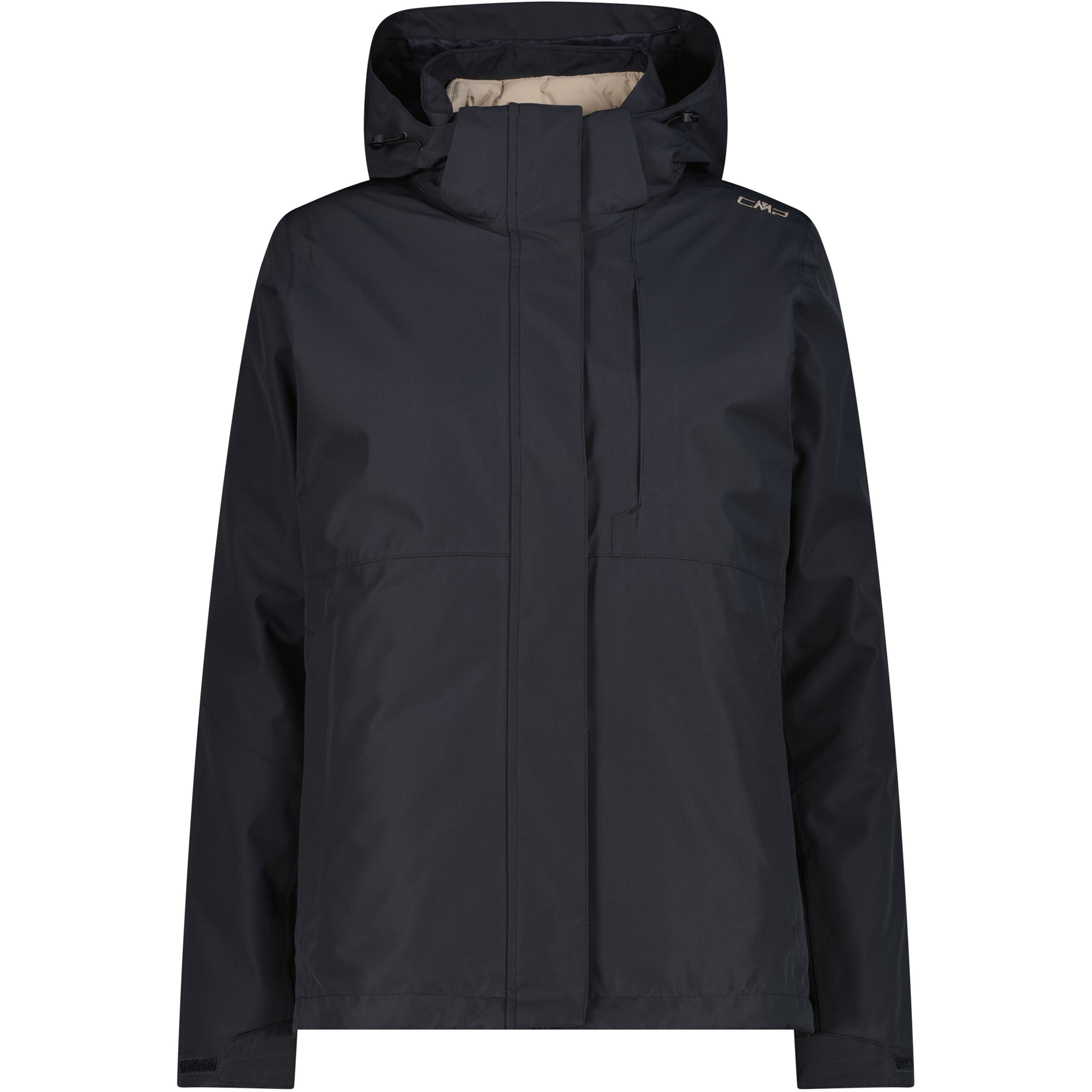 CMP Zip Damen Doppeljacke grau Größe XS Trekking Wasserdicht
