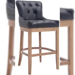 CLP Barhocker Lakewood Echtleder, Antik-hell schwarz