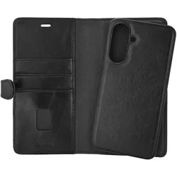 Buffalo 2in1 Geldbörse Leder 3 Karten Samsung A56 5G Schwarz (Samsung Galaxy A56 5G), Smartphone Hülle, Schwarz