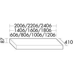 Burgbad Konsolenplatte KPFL.Matt 87x2006x410 Trendfarbe Matt, WPDQ200A0319 WPDQ200A0319