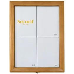 Securit® Speisekartenhalter LED A4 "Classic" - Teak - 4 Ansichten (Fuß + Sockel nicht enthalten)