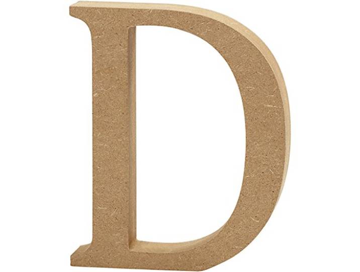 Letter, H: 8 cm, MDF, D, 1 st