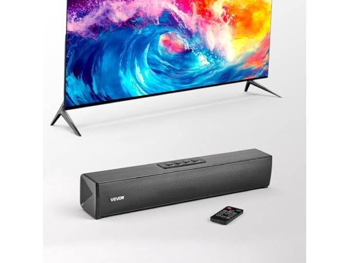 VEVOR Barre de Son pour Smart TV 2.0 Canaux\, Compacte 45 cm\, Enceinte TV Home Cinéma Projecteur\, Connexion Bluetooth AUX\, avec Télécommande\, Système de Son Surround Stéréo 80 W pour PC\, Téléviseur