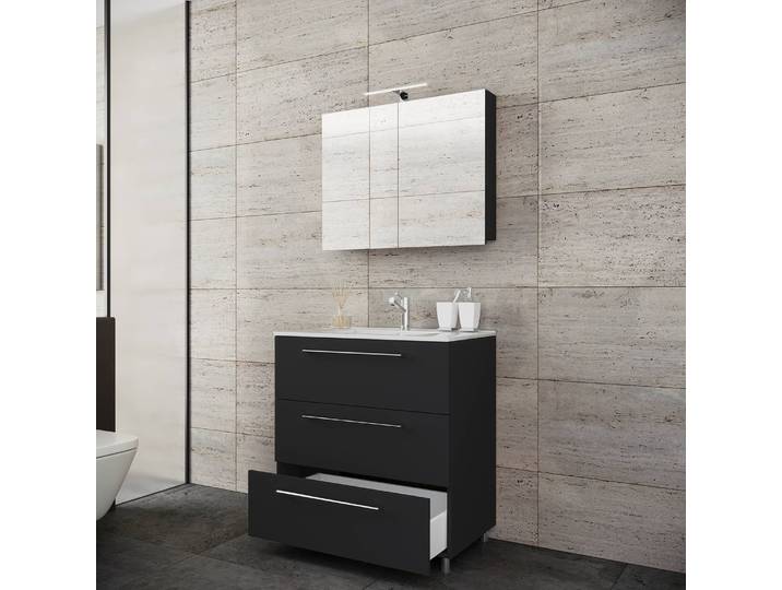 Meuble avec vasque Melville I 60cm Noir/Noir
