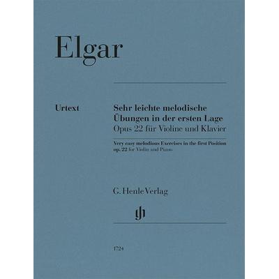 Edward Elgar - Sehr leichte melodische Übungen in der ersten Lage op. 22 für Violine und Klavier -