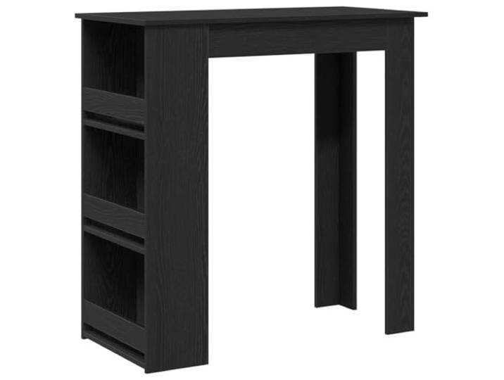 KDACVBMG Bartisch Eiche Schwarz mit 3 Ablagen zur Aufbewahrung Holzwerkstoff, glatte Oberfläche, feuchtigkeitsbeständig, Verformung, Spalten, Wandbefestigung im Lieferumfang enthalten