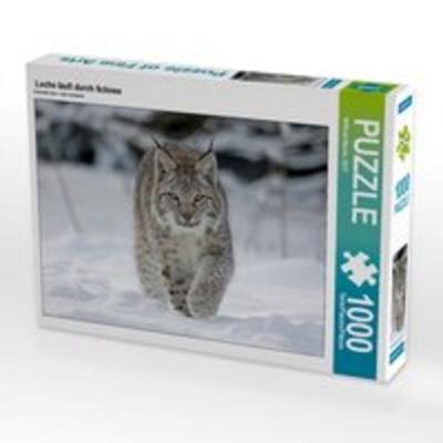 CALVENDO Puzzle Luchs läuft durch Schnee 1000 Teile Lege-Größe 64 x 48 cm Foto-Puzzle Bild von Wilfried Martin