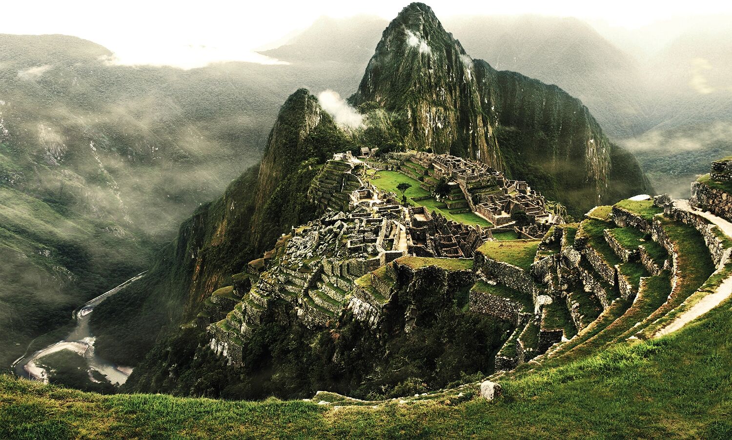 Fototapete PAPERMOON "Machu Picchu", bunt, B:2,5m L:1,86m, Vlies, Tapeten, Fototapete bunt B/L: 2,5m x 1,86m, Bahnen: 5 Stk.