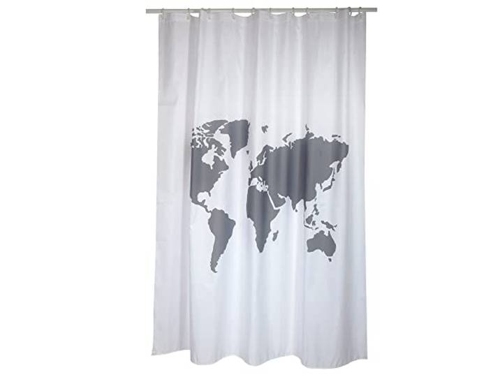 MSV Duschvorhang, Polyester, 180 x 200 cm, Welt