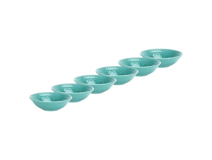 Butlers Dipschalen 6er-Set Sumatra 200 ml, Türkis, Keramik, 14x4x14 cm, Geschirr, Schalen & Schüsseln