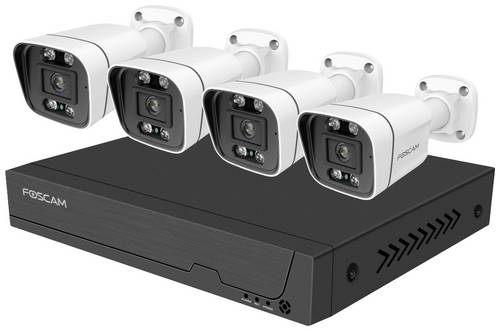 Foscam FNA108E-B4-2T FNA108E-B4-2T LAN IP-Überwachungskamera-Set 8-Kanal mit 4 Kameras 3840 x 2160 Pixel