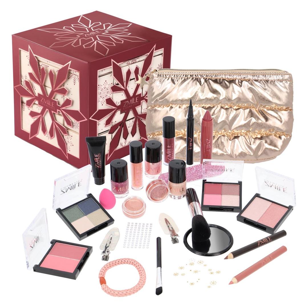 Zmile Cosmetics Adventní kalendář Snowflake Puzzle Cube Cherry Red / Kosmetika pro dívky / 24 ks (24 Türchen) (zc1547)