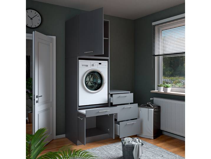 Set de buanderie J 118 x 238cm Gris/Anthracite