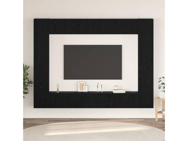 HEFZGDB Wandmontierter Garagenschrank Set 10-teilig Schwarz Eiche Rustikal Holzwerkstoff Regal Aufbewahrung